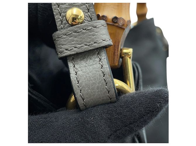 Borsa a mano Gucci Diana Bamboo Medium in pelle di vitello Marrone Nero - vista 14