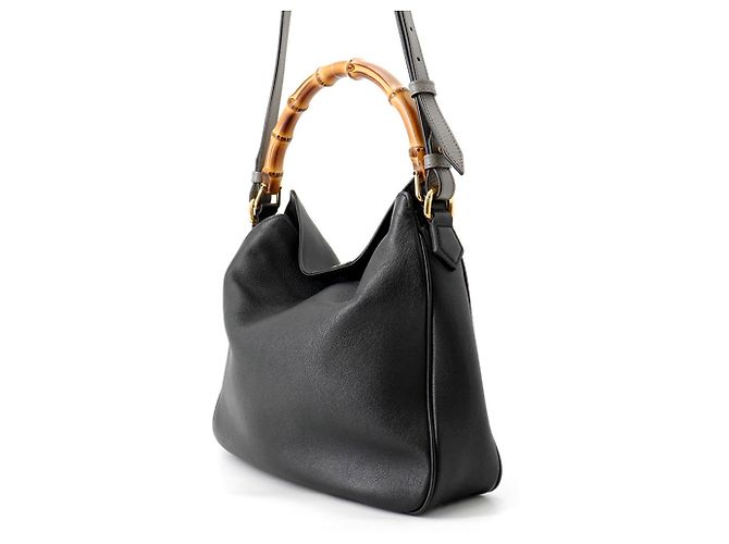 Borsa a mano Gucci Diana Bamboo Medium in pelle di vitello Marrone Nero - vista 2