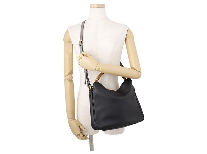Borsa a mano Gucci Diana Bamboo Medium in pelle di vitello Marrone Nero - vista 5