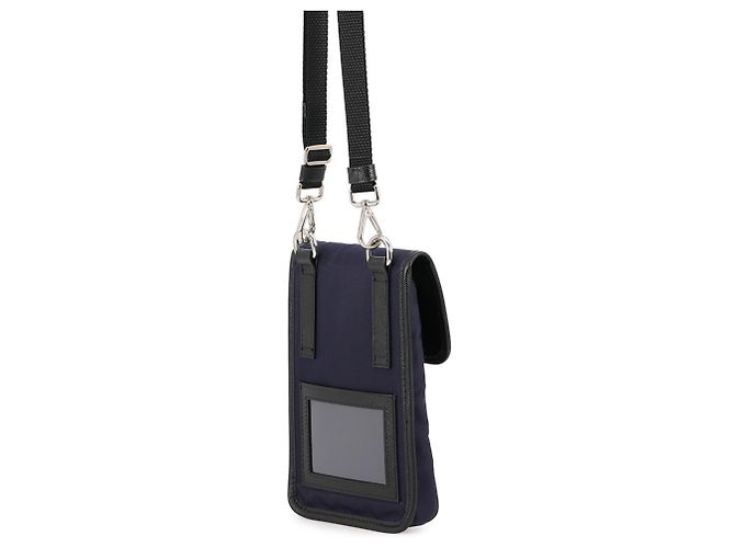 Borsa a mano Prada Triangle in tela e pelle Nero Blu navy - vista 2