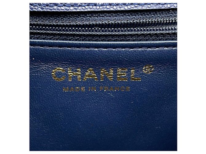 Borsa a tracolla con catena Chanel Matelassé Blu navy - vista 15