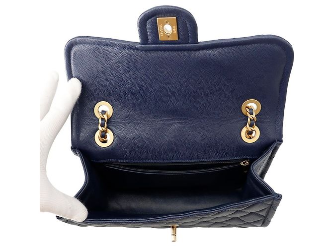 Borsa a tracolla con catena Chanel Matelassé Blu navy - vista 6