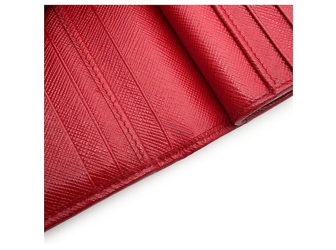 Cartera Prada bi-fold en piel roja - vista 11