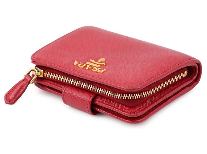 Cartera Prada bi-fold en piel roja - vista 2