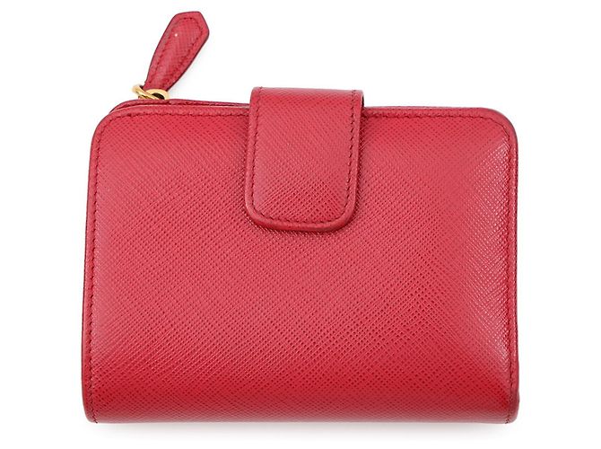 Cartera Prada bi-fold en piel roja - vista 3