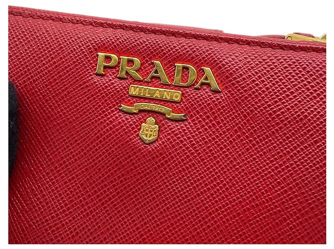 Cartera Prada bi-fold en piel roja - vista 7