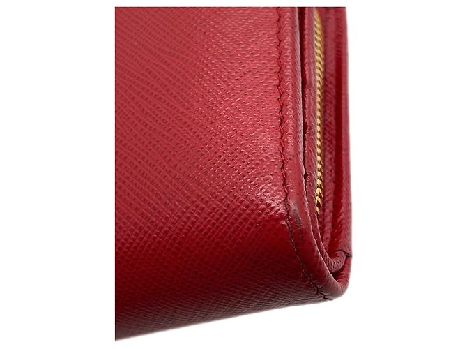 Cartera Prada bi-fold en piel roja - vista 8