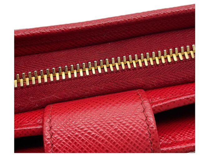 Cartera Prada bi-fold en piel roja - vista 9
