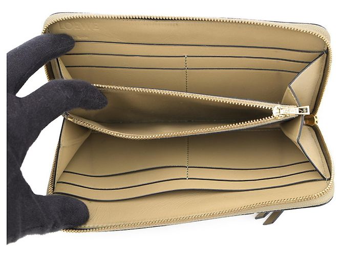 Cartera larga con cremallera Puzzle Loewe Castaño Beige - vista 4