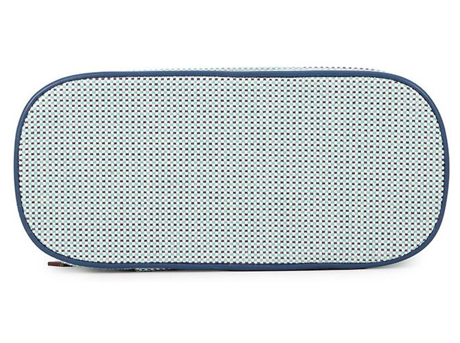 Hermès Pouch Hermes Escale Marine Toile H Blu Crudo - vista 3