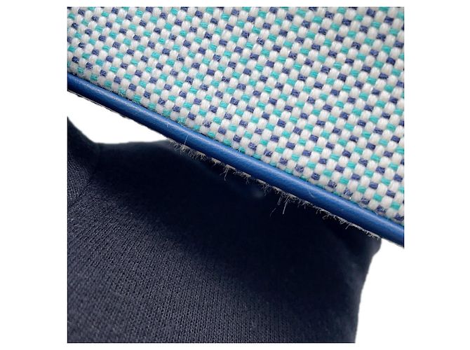 Hermès Pouch Hermes Escale Marine Toile H Blu Crudo - vista 6