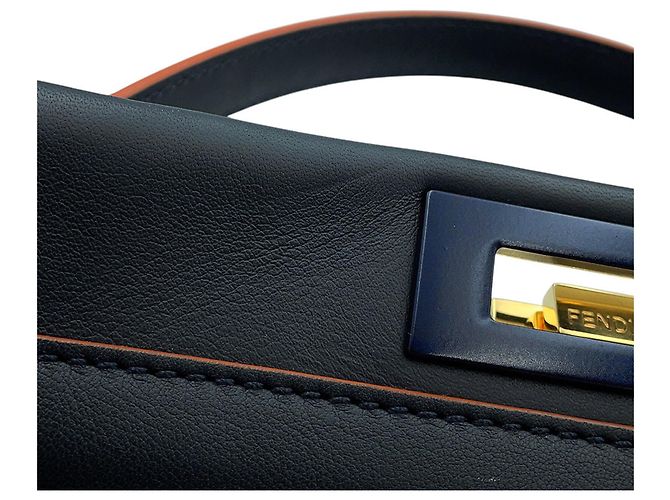 Borsa Fendi Peekaboo Regular Blu navy - vista 10