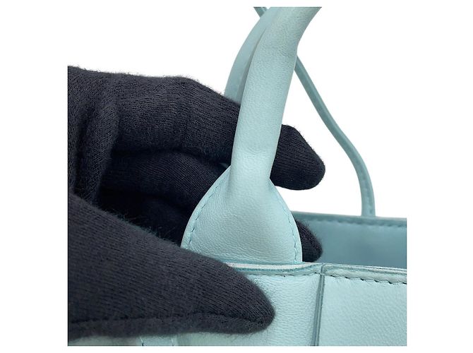 Borsa Bottega Veneta Candy Arco in lambskin Blu chiaro - vista 13