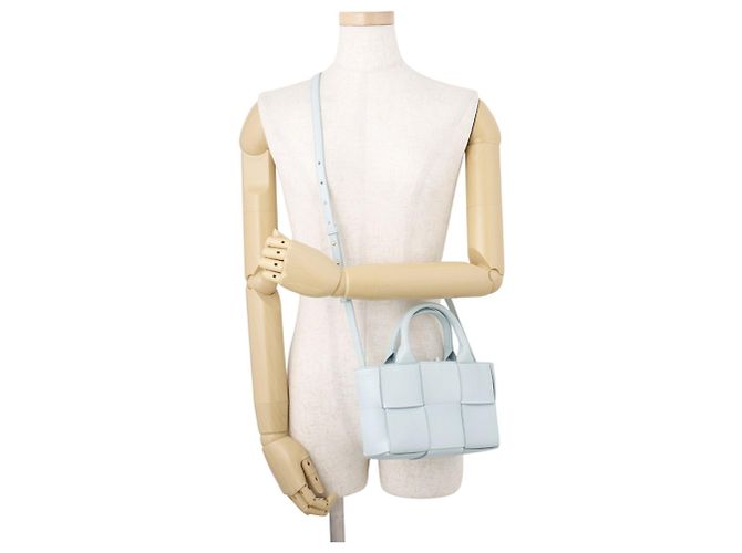 Borsa Bottega Veneta Candy Arco in lambskin Blu chiaro - vista 5