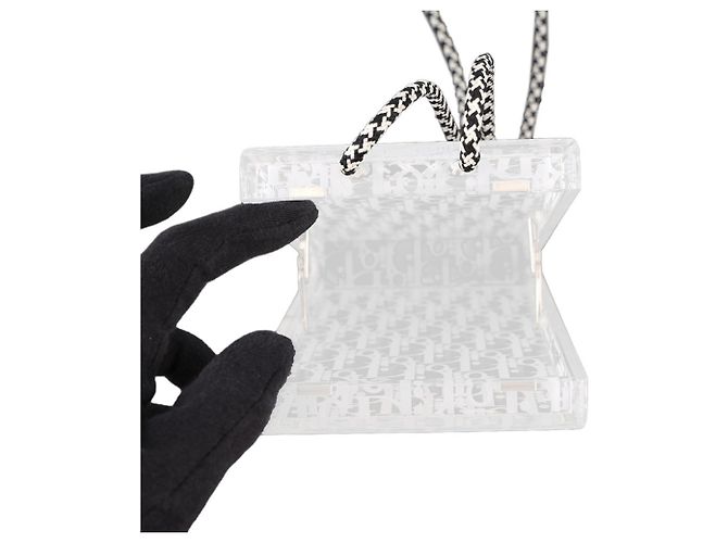 Borsa a tracolla Christian Dior in acrilico bianco - vista 5