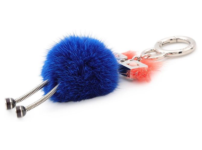 Charm per borsa Fendi Witches Fur Rosso Blu - vista 2