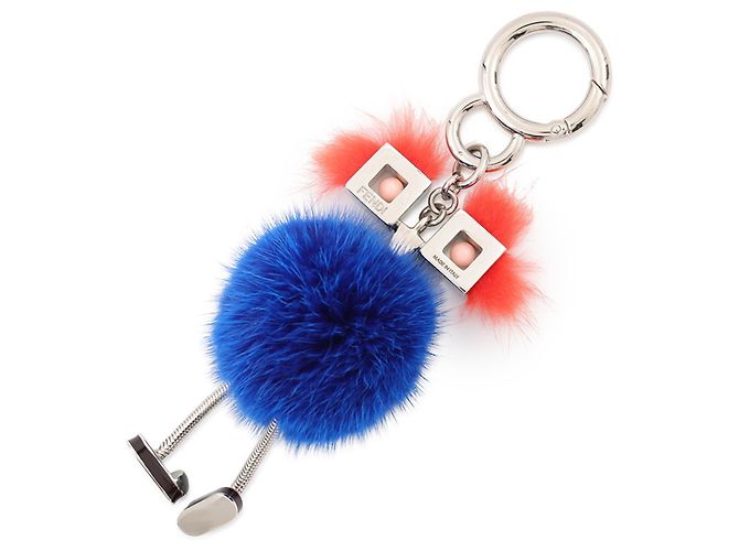 Charm per borsa Fendi Witches Fur Rosso Blu - vista 3