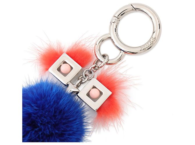 Charm per borsa Fendi Witches Fur Rosso Blu - vista 4