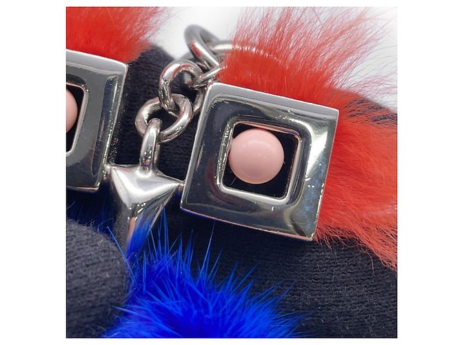 Charm per borsa Fendi Witches Fur Rosso Blu - vista 5