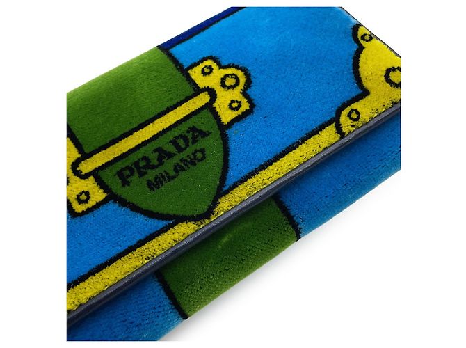 Portafoglio Prada in velluto con catena/tracolla Blu Multicolore - vista 6