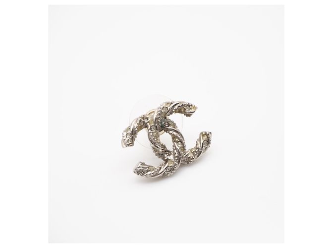 Chanel Coco Mark Strass-Stecker-Ohrringe Silber - Ansicht 10