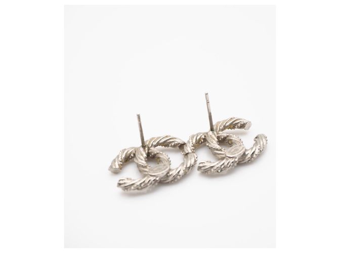 Chanel Coco Mark Strass-Stecker-Ohrringe Silber - Ansicht 6