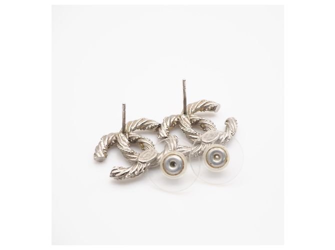 Chanel Coco Mark Strass-Stecker-Ohrringe Silber - Ansicht 7