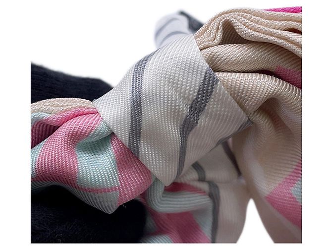 Scrunchie Chanel Grigio e Rosa Marrone - vista 5