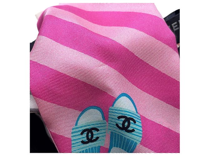 Scrunchie Chanel Grigio e Rosa Marrone - vista 6