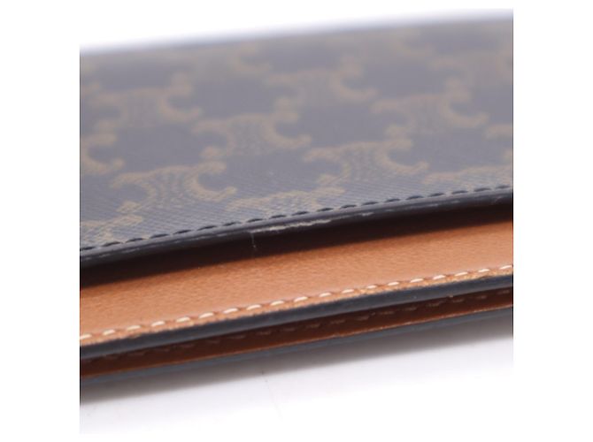 Céline Celine Triomphe Canvas Logo Card Case Brown - view 11