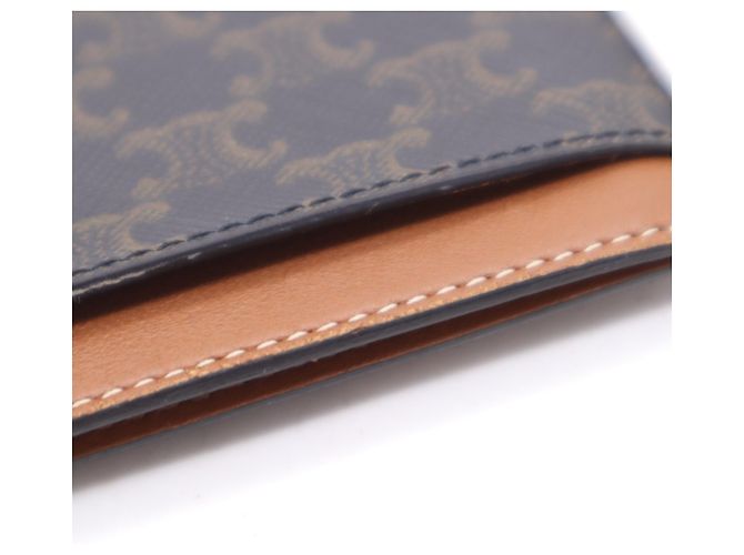 Céline Celine Triomphe Canvas Logo Card Case Brown - view 12