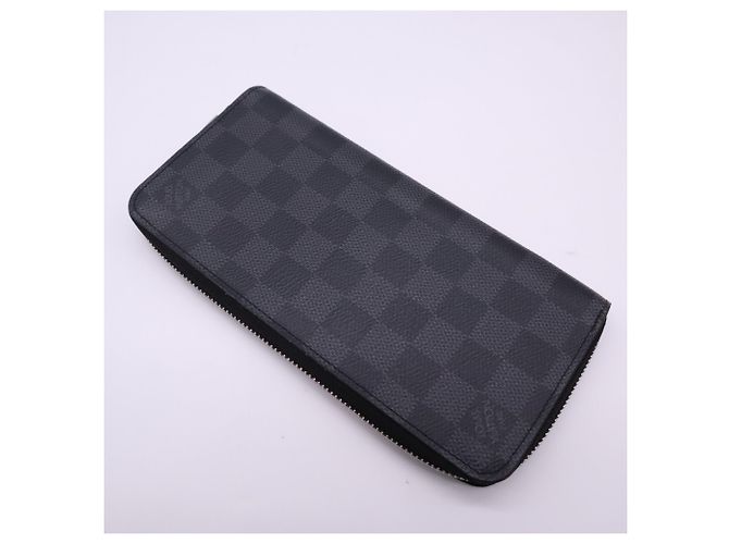 Zippy Louis Vuitton Damier Graphite Long Wallet Brown Black - view 2