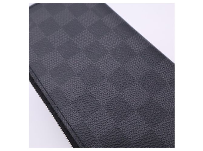 Zippy Louis Vuitton Damier Graphite Long Wallet Brown Black - view 4