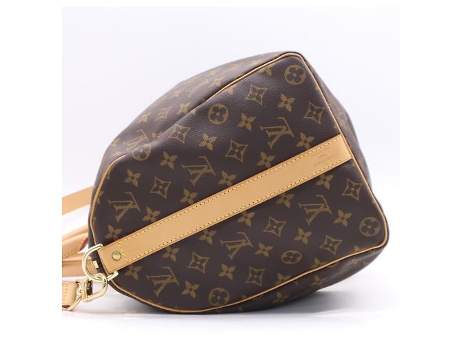 Louis Vuitton Monogram Keepall Bandoulière 45 Boston Bag Marrone Beige - vista 11