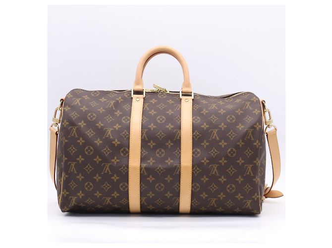 Louis Vuitton Monogram Keepall Bandoulière 45 Boston Bag Marrone Beige - vista 2