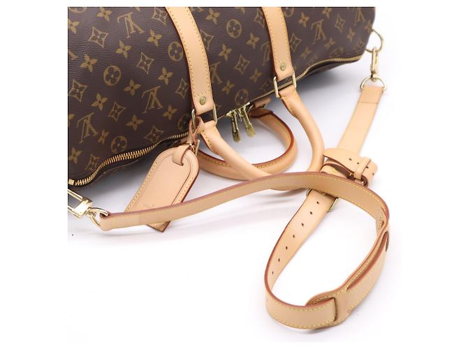 Louis Vuitton Monogram Keepall Bandoulière 45 Boston Bag Marrone Beige - vista 7