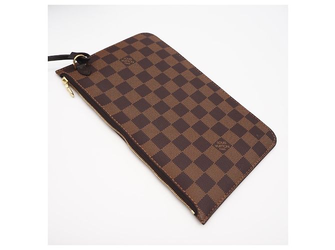 Borsa Louis Vuitton Damier Neverfull MM Marrone Beige - vista 11