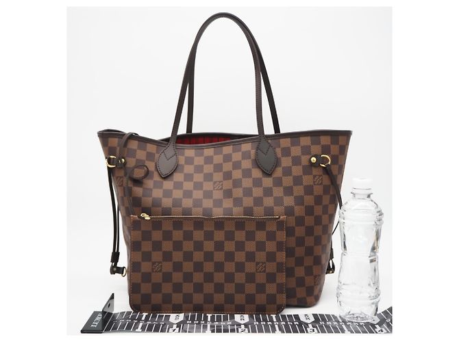Borsa Louis Vuitton Damier Neverfull MM Marrone Beige - vista 3