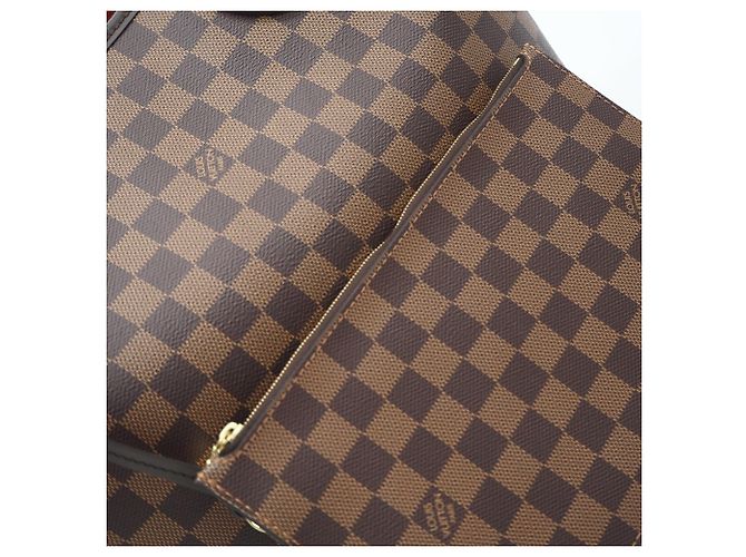 Borsa Louis Vuitton Damier Neverfull MM Marrone Beige - vista 4