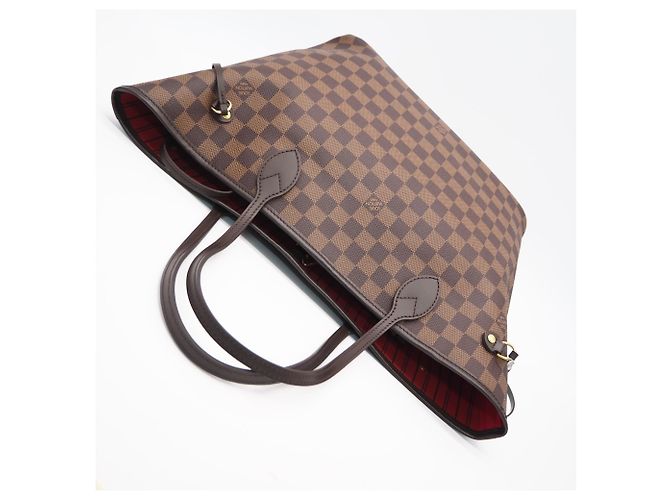 Borsa Louis Vuitton Damier Neverfull MM Marrone Beige - vista 5