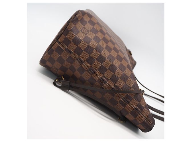 Borsa Louis Vuitton Damier Neverfull MM Marrone Beige - vista 7
