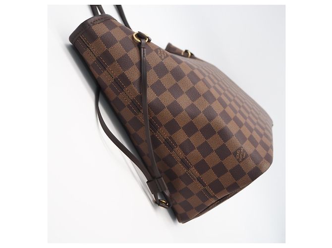 Borsa Louis Vuitton Damier Neverfull MM Marrone Beige - vista 8