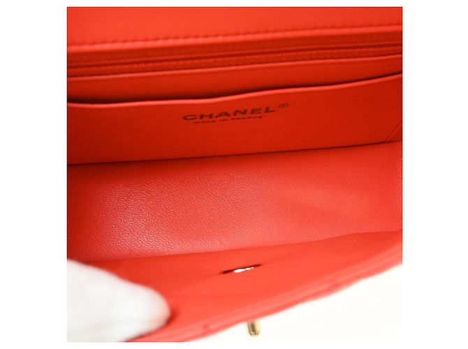 Chanel Classic Single Flap Quilted Lambskin Mini Arancione - vista 3