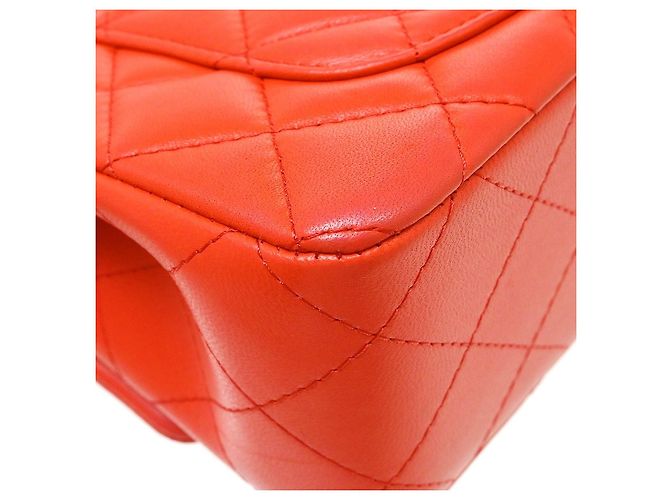 Chanel Classic Single Flap Quilted Lambskin Mini Arancione - vista 6