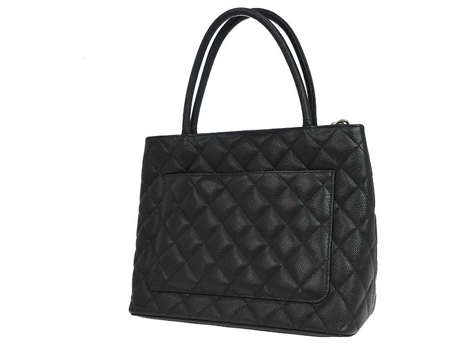Borsa Chanel Medallion Tote Quilted Caviar Nero - vista 2