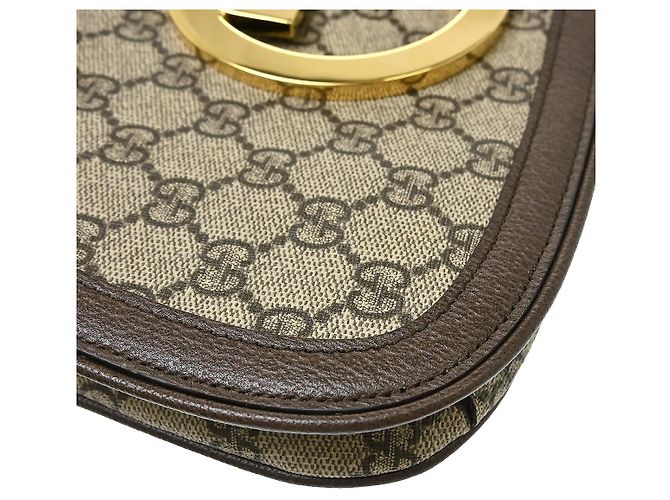 Gucci Blondie NM Chain Flap GG Coated Canvas Small Beige - vista 6
