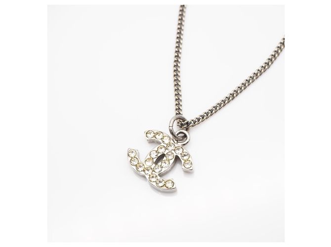 Collana Chanel Coco Mark con strass Argento - vista 6