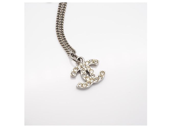 Collana Chanel Coco Mark con strass Argento - vista 9