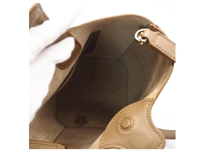 Borsa Loewe Pebble Bucket Mini Marrone - vista 12