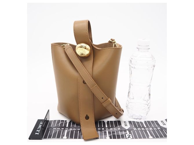 Borsa Loewe Pebble Bucket Mini Marrone - vista 3